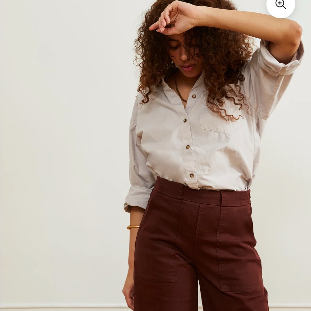 Loup Wide Leg Sabrina Pants in Coffee - Picture 3 of 8